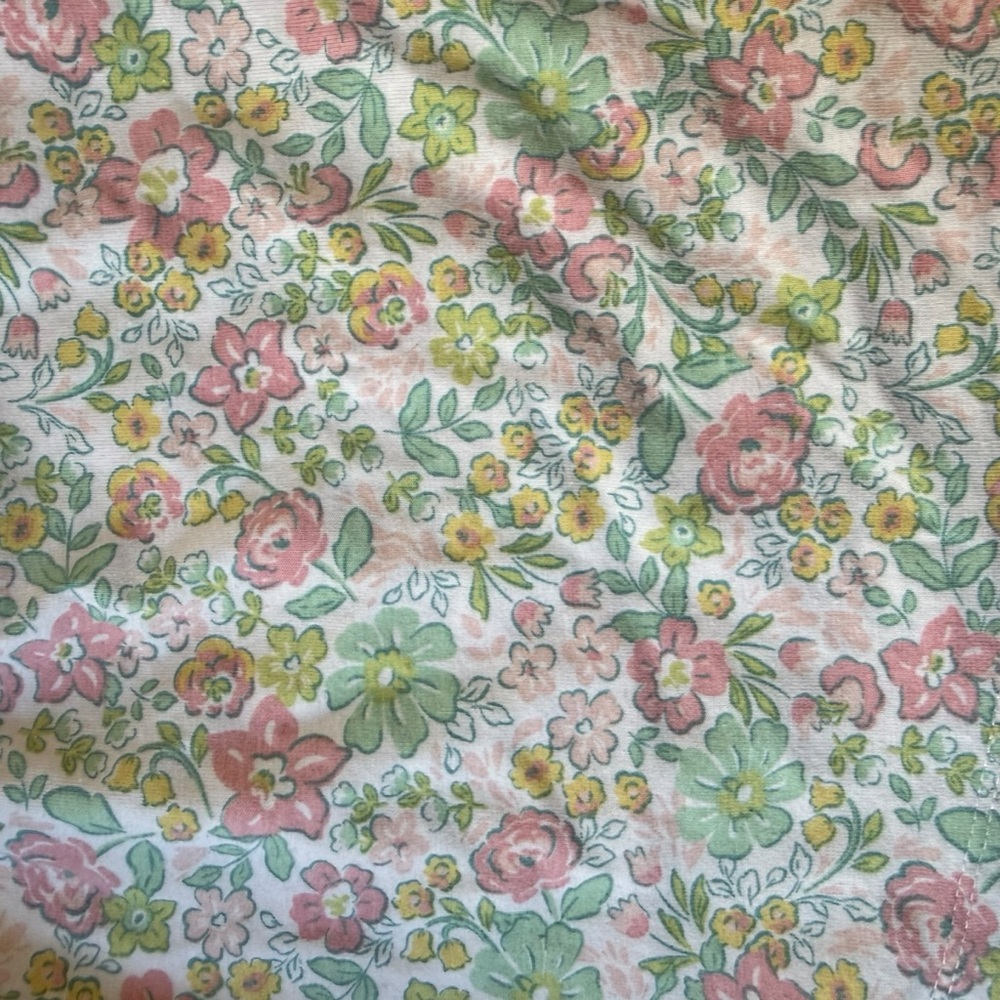 Flapdoodles Floral Print Babydoll Flutter Sleeve Tee Girls 4T Ruffle Peasant Top - Picture 4 of 7